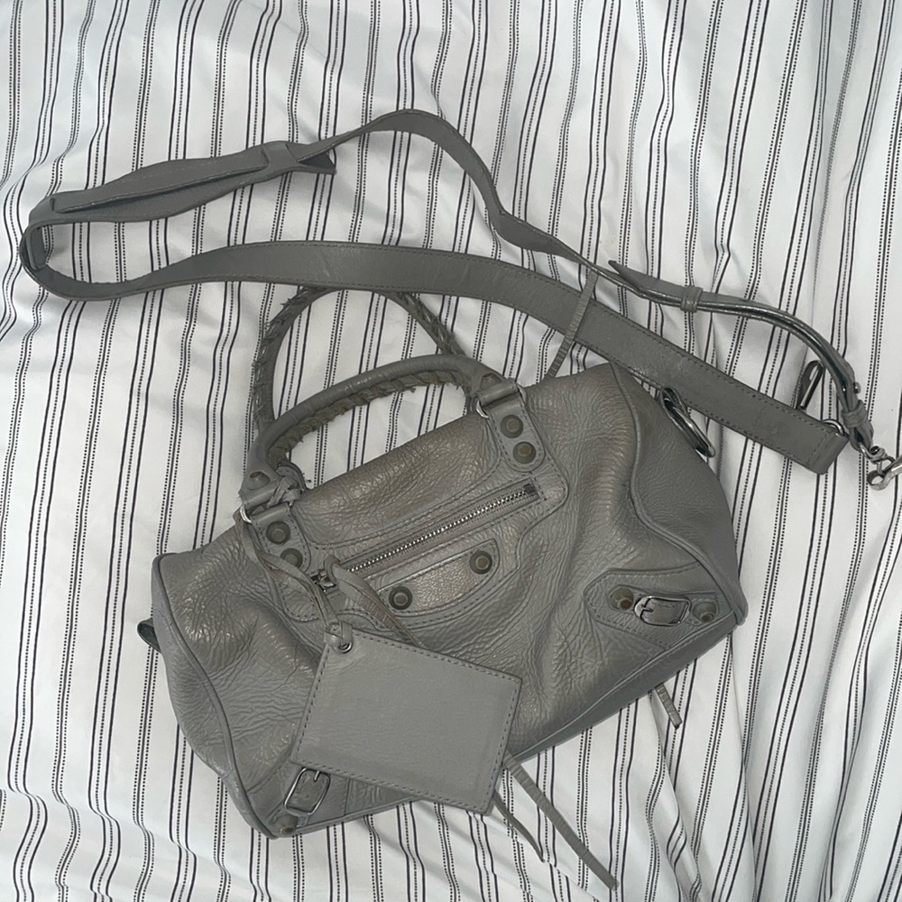 Authentic Balenciaga Grey Cross Body Bag
